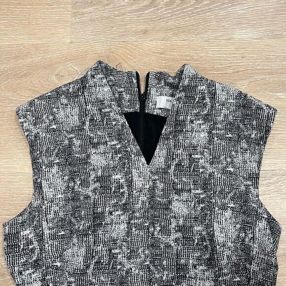 MM. Lafleur Aditi Dress Sheath Crackle Women's 6 Black White Geometric Knee Leng - Picture 4 of 7